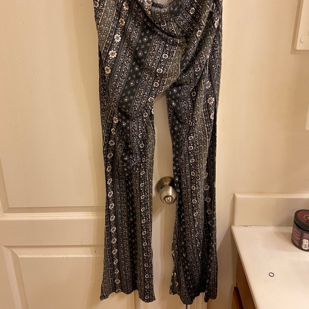 Green, Gray, & Black Floral Pants